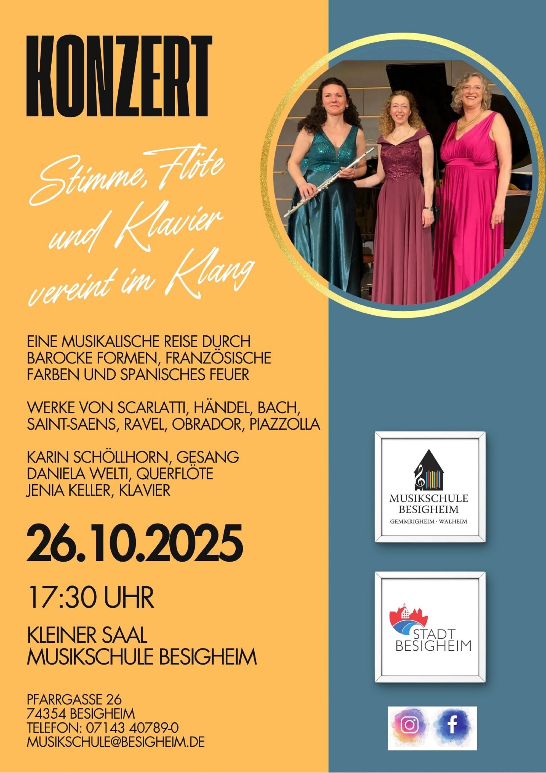 Konzert Daniela Welti Karin Schoellhorn Jenia Keller Gesang Klavier trifft Stimme 26.10.2025 scaled