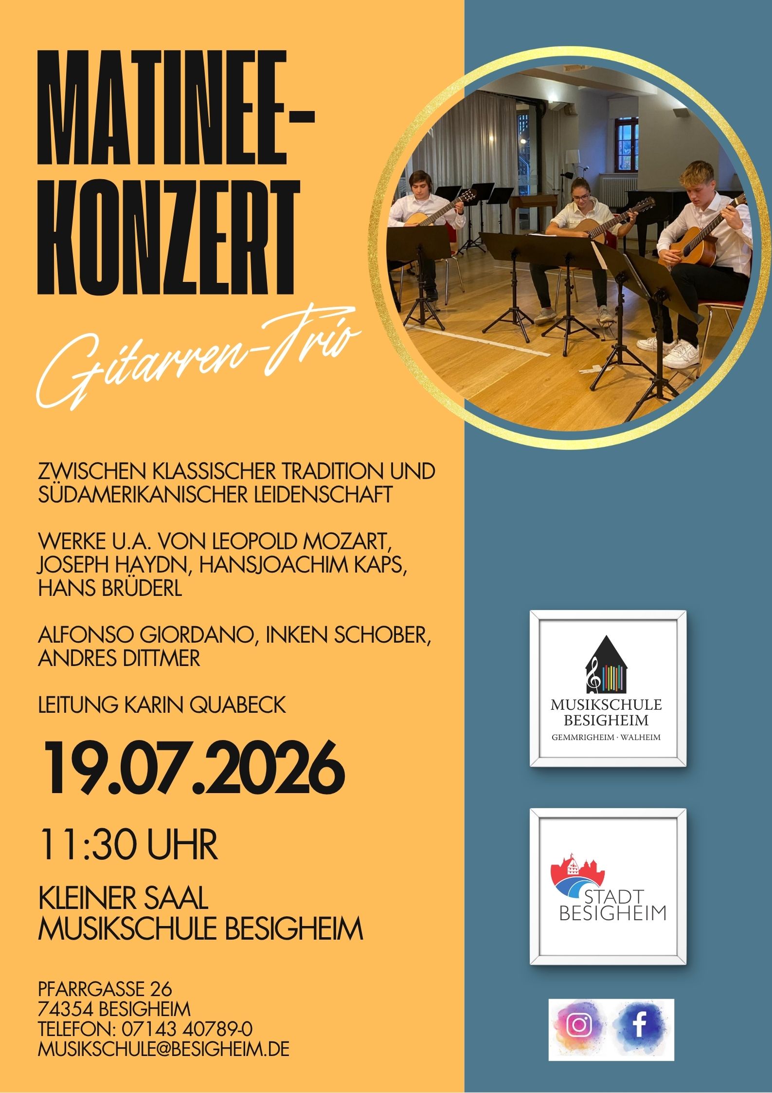 Matinee Gitarren Trio 19.07.2026 Plakat