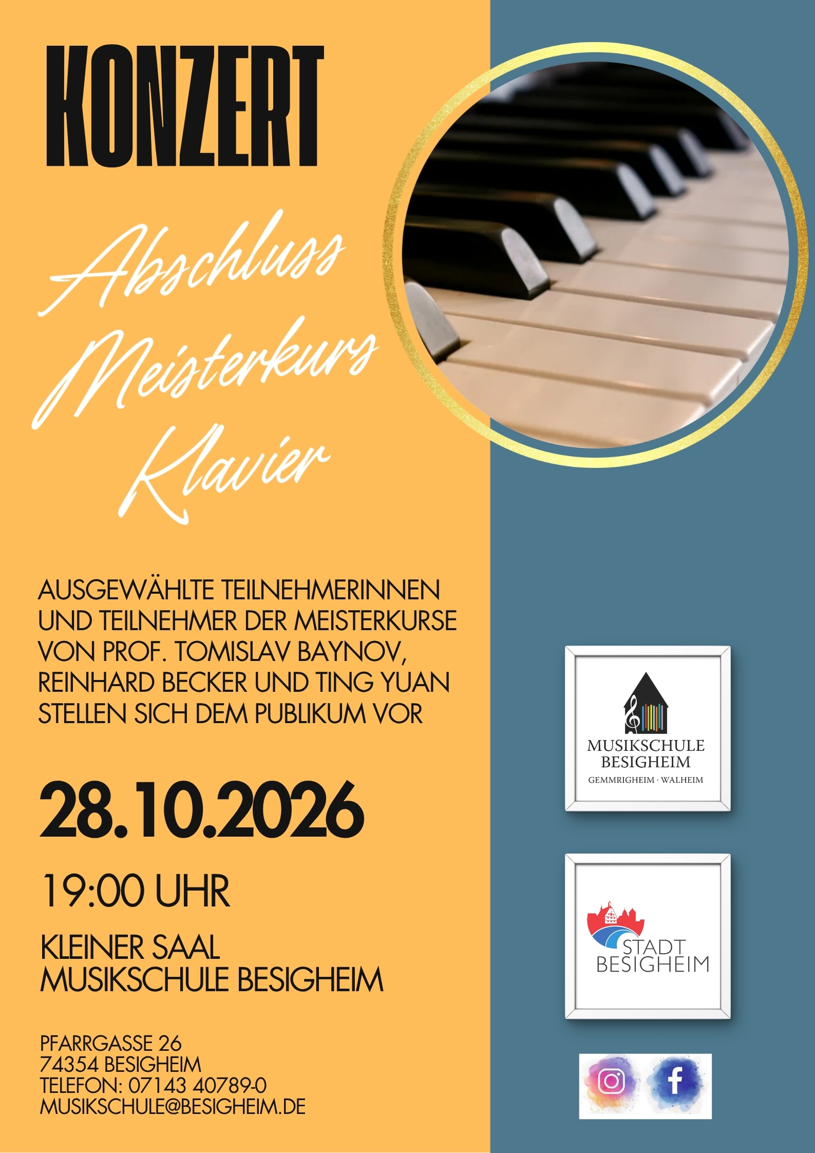 Abschlusskonzert Meisterkurs 28.10.2026